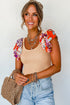 Ribbed Knit Tiered Ruffled Sleeve Bodysuit